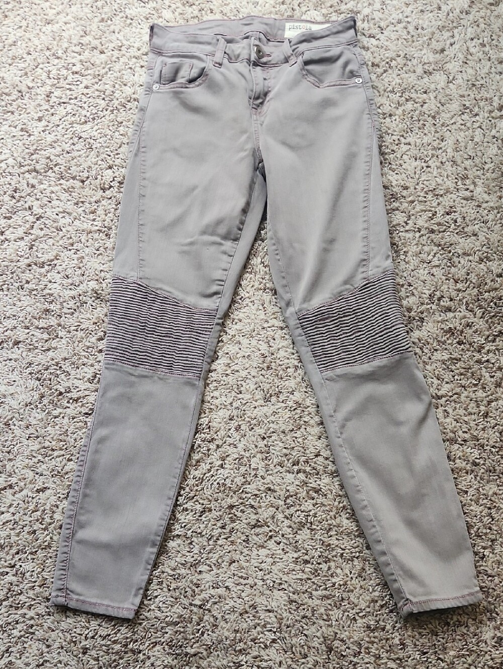 pistola Mauve-Tone Skinny Jeans with Pink Stitching
